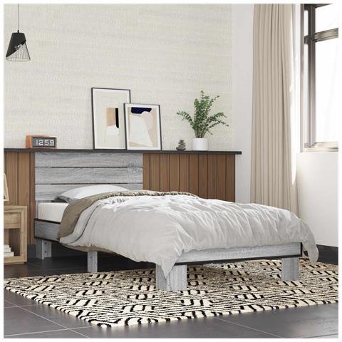 Struttura letto con testata Sonoma grigio 80 x 200 cm - Foto 2