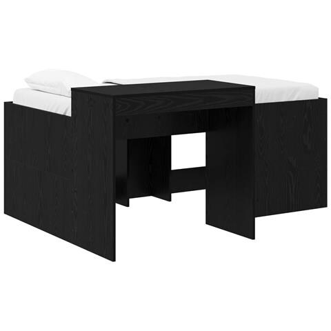 Letto alto per bambini con scrivania Nero Legno ingegnerizzato - Foto 1