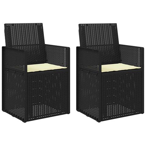 Sedie da pranzo da giardino 2 pcs Antracite e Crema PP - Foto 1