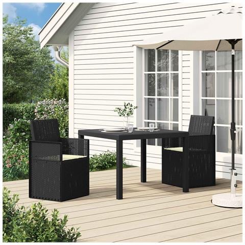 Sedie da pranzo da giardino 2 pcs Antracite e Crema PP - Foto 2