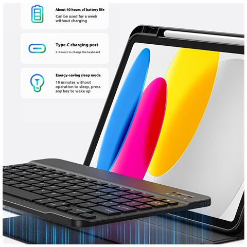 Custodia con Tastiera per Apple iPad Pro 11 - Pelle, Rosa - Foto 2
