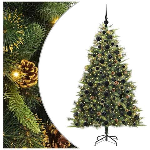 Albero di Natale artificiale pieghevole con coni Verde 180 cm - Foto 1