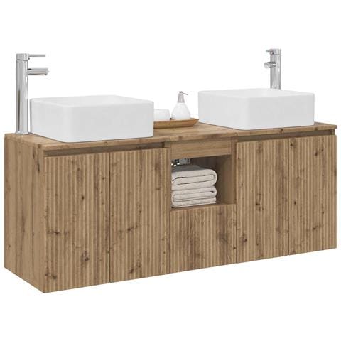 Set di Armadi da Bagno 3 pz Rovere Artigianale 53 x 35 x 63 cm - Foto 10