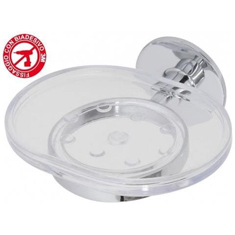 Portasapone in acciaio cromato e Abs con duplice fissaggio serie Idea - Foto 1