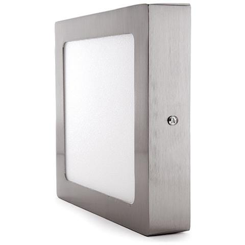 Plafoniera Led Piazza 225mm 18w 1300lm 50.000h Nichel Satinato - Foto 6