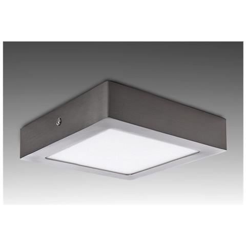 Plafoniera Led Piazza 225mm 18w 1300lm 50.000h Nichel Satinato - Foto 1