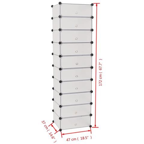 Scarpiera Modulare A 10 Scomparti Bianca - Foto 2