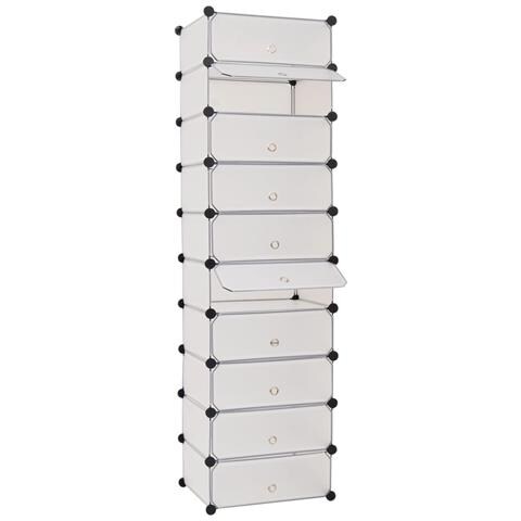 Scarpiera Modulare A 10 Scomparti Bianca - Foto 1