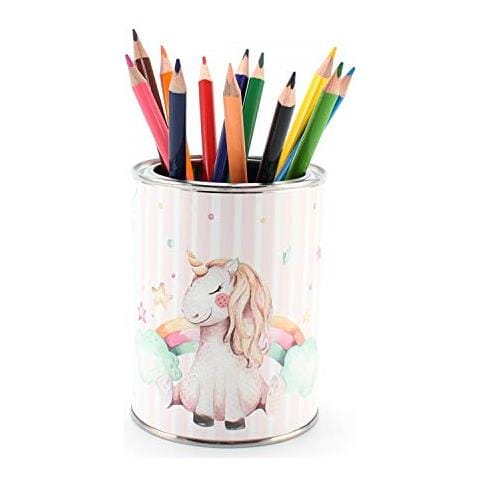 Stiftebecher Unicorn Cui 12 Pastelli Triangolare. | I Bambini Penna Titolare Titolare Scrivania Organizzatore Ragazze - Foto 1