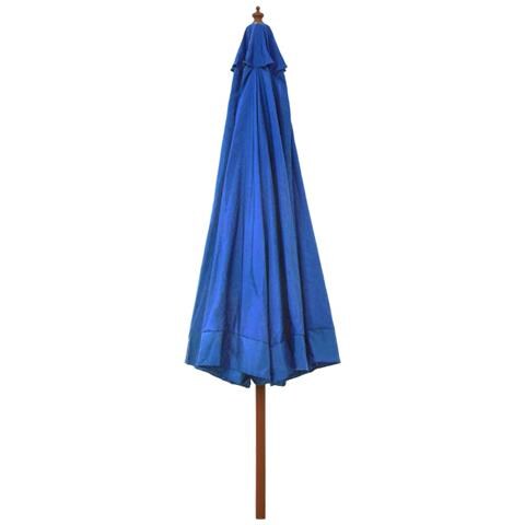 Ombrellone da Esterni con Palo in Legno 330 cm Azzurro - Foto 2