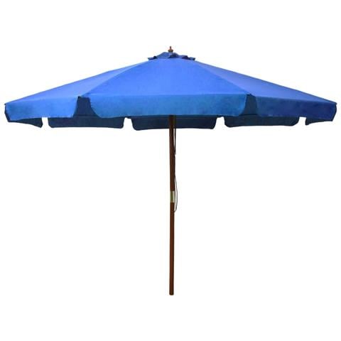 Ombrellone da Esterni con Palo in Legno 330 cm Azzurro - Foto 1