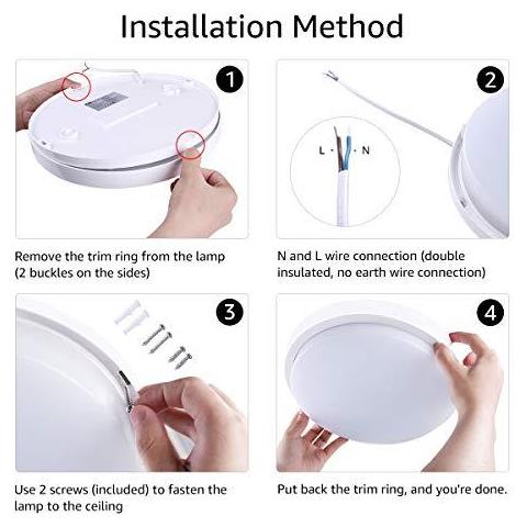 Soffitto Chiara Impermeabi Ip54 24w 2200lm Daylight Bianco 6000k Montaggio A Filo Round Luce Di Soffitto Per Il Bagno Studio Fuori Portico E Altro - Foto 2