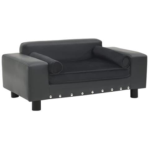 Divano per Cani Grigio Scuro 81x43x31cm in Peluche e Similpelle - Foto 1