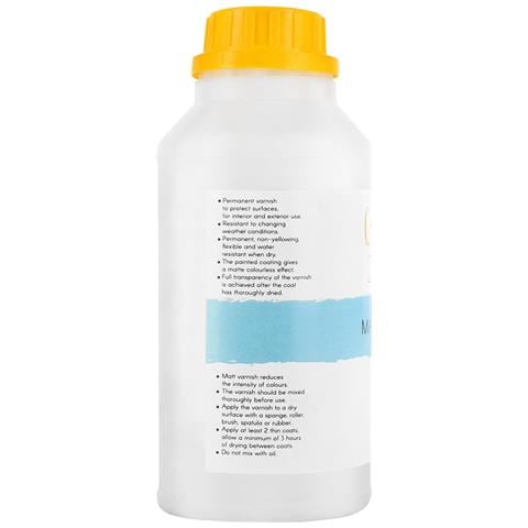 Vernice Finale Opaca Acrilica | Bottiglia 500 Ml Base D'acqua | Finitura Trasparente Per Legno Carta Compensato | Uso Interno Ed Esterno | Perfetta Per Decoupage Bricolage Artigianato - Foto 2