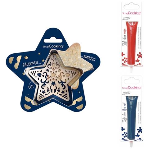 Kit Tagliabiscotti Stella + 2 Penne Al Cioccolato Rosso E Blu Notte - Foto 1