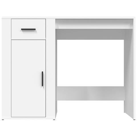 Scrivania Bianca 100x49x75 Cm In Legno Multistrato - Foto 10