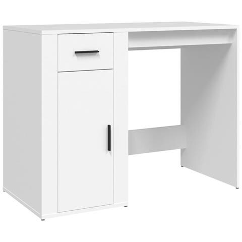 Scrivania Bianca 100x49x75 Cm In Legno Multistrato - Foto 1