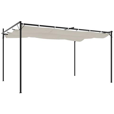 Pergola Con Tetto Retrattile Crema 395x292x230 Cm - Foto 2