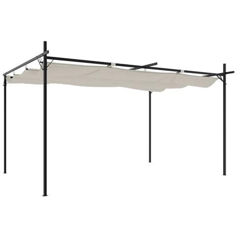 Pergola Con Tetto Retrattile Crema 395x292x230 Cm - Foto 1