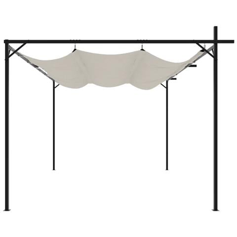 Pergola Con Tetto Retrattile Crema 395x292x230 Cm - Foto 7