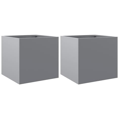 Fioriere 2pz Argento 32x30x29 Cm In Acciaio Zincato - Foto 1