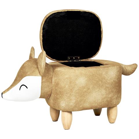 Pouf Animaletto Contenitore Fox Velluto Arancione - Foto 2