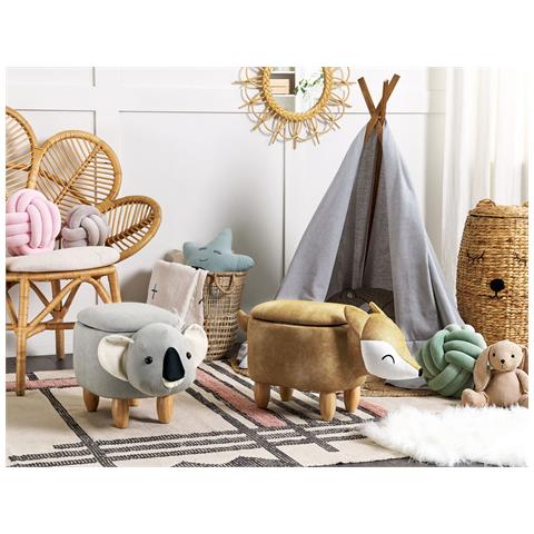 Pouf Animaletto Contenitore Fox Velluto Arancione - Foto 1