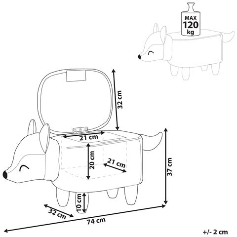 Pouf Animaletto Contenitore Fox Velluto Arancione - Foto 8