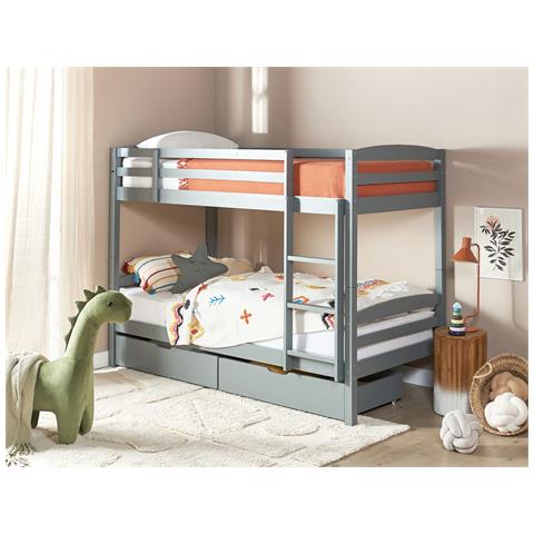 Letto A Castello Con Contenitore Legno Grigio 90 X 200 Cm Regat - Foto 1