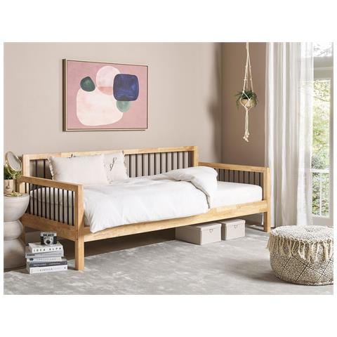 Letto Da Giorno Legno Tricot 90 X 200 Cm Marrone Chiaro - Foto 1