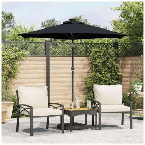 Ombrellone Giardino Con Palo In Acciaio Nero 225x225x212 Cm - Foto 1
