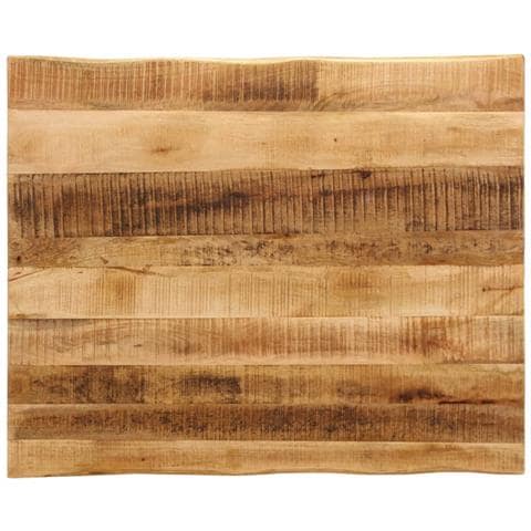 Piano Tavolo Bordi Vivi 90x80x2,5cm Legno Massello Mango Grezzo - Foto 1