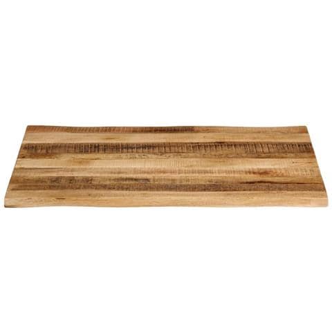 Piano Tavolo Bordi Vivi 90x80x2,5cm Legno Massello Mango Grezzo - Foto 3