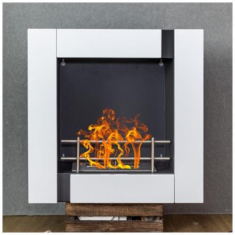 Camino A Bioetanolo 1,70 Kw A Sospensione Da Appendere Con Struttura In Legno Bianco Favignana - Foto 5