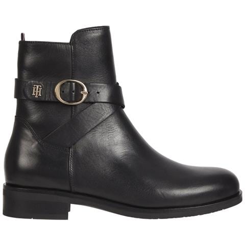 Belt Flat Boot Stivaletti Pelle Scarpe Donna Nero Eu 36, Fw0fw06753 Bds - Foto 1