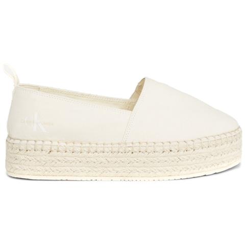 Platform Espadrille Espadrillas Cotone Scarpe Donna Beige Eu 40, Yw0yw01378 0f9 - Foto 2