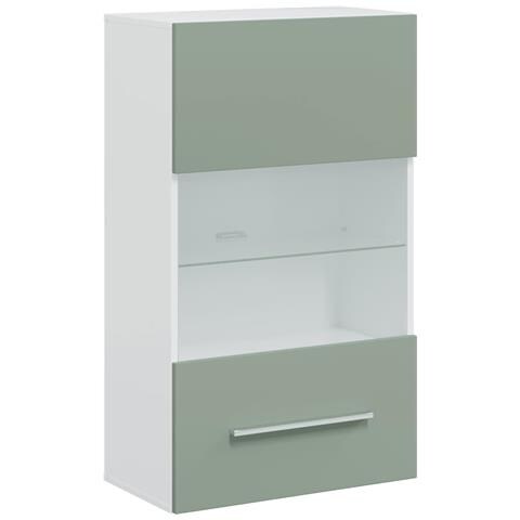 Mobile TV 5 pz con Illuminazione a LED Verde Oliva Truciolato - Foto 10