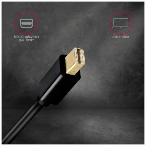 RVDM-HI14C2 Mini-DisplayPort zu HDMI Adapterkabel 4K / 30 Hz 180 cm lang - Kabel - Digital /Display /Video 1,8 m Mini DisplayPort Nero - Foto 2
