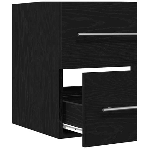 Mobile Lavabo da Bagno Rovere Nero 60x38,5x48 cm in Truciolato - Foto 9