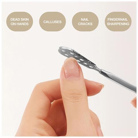 Lima Per Piedi A Doppia Testa Con Custodia - Argento - Foto 2