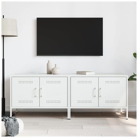 Mobili Tv 2pz Bianchi 68x39x50,5 Cm In Acciaio - Foto 3