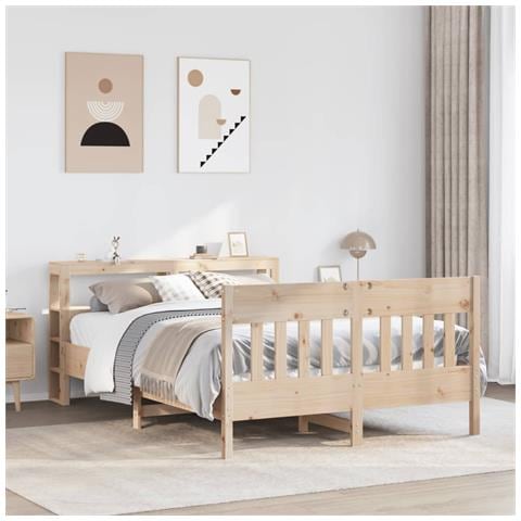 Letto Senza Materasso 120x190 Cm In Legno Massello Di Pino - Foto 1