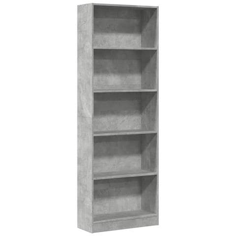 Libreria Grigio Cemento 60x24x176 Cm In Legno Multistrato - Foto 2
