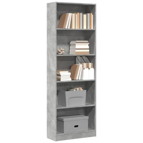Libreria Grigio Cemento 60x24x176 Cm In Legno Multistrato - Foto 1