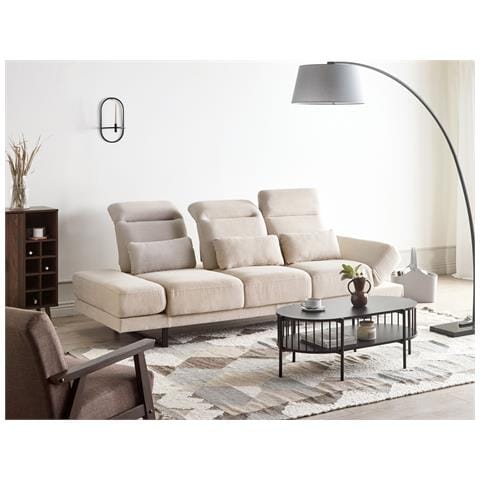 Divano 3 Posti Ikast Tessuto Beige - Foto 1