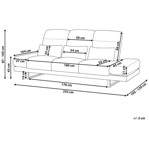 Divano 3 Posti Ikast Tessuto Beige - Foto 5
