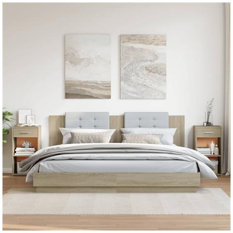 Lusso Casadino -  Comodini 2 Pz Rovere Sonoma 35x34x65 Cm In Legno Multistrato - Foto 2