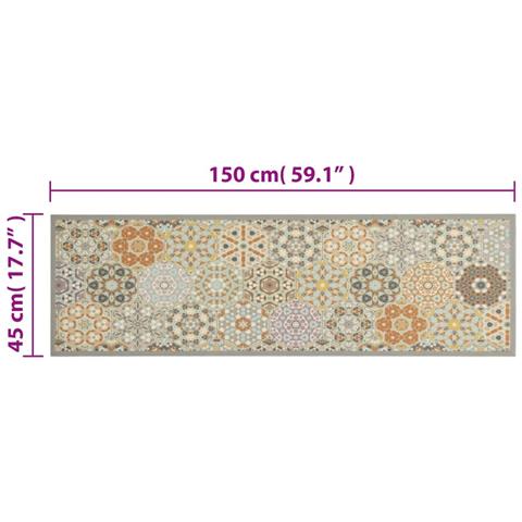 Lusso Casadino - Tappeto Da Cucina Lavabile Pastello Esagono 45x150 Cm Velluto - Foto 5