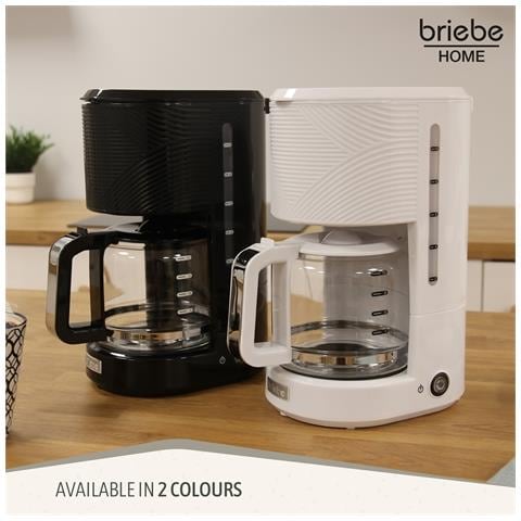 Briebe Cm1171wht Elegance Macchina Caffè Americano 10 Tazze, Filtro Riutilizzabile 1,25l 1000w Bianco - Foto 8