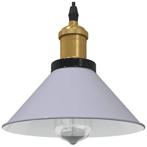 Lampada Sospensione Regolabile E27 Grigio Lucido Ø22 cm Metallo - Foto 2